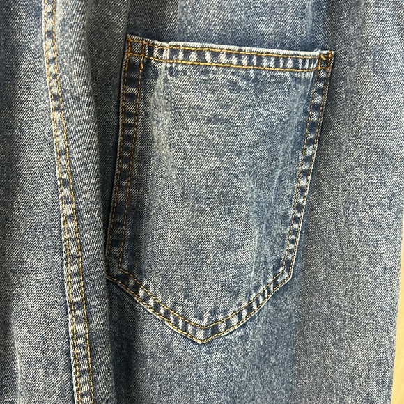 Two-Tone Denim and Green Wide-Leg Pants - Madonna & CO - Picture 4 of 7